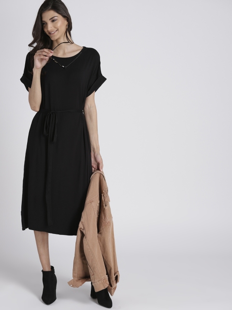 

GAP Women Midi Length Dress With Waist Tie, Black