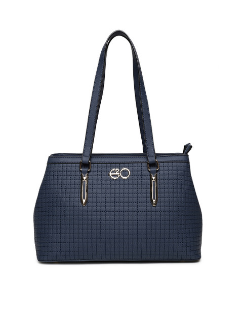 

E2O Blue Textured Shoulder Bag