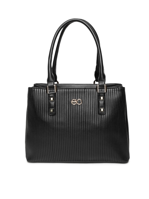 

E2O Black Textured Shoulder Bag