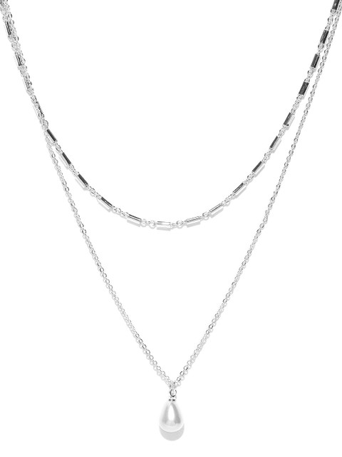 

Accessorize Silver-Toned Brass Layered Beaded Necklace