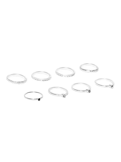 

Accessorize Women Set of 8 Silver-Toned Finger Rings