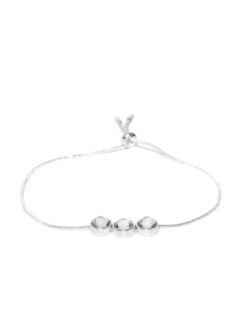 

Accessorize Silver-Toned Swarovski Crystals-Studded Link Bracelet