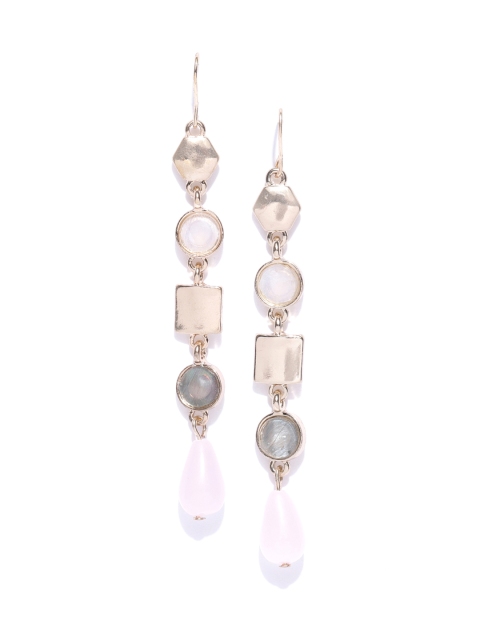 

Accessorize Pink & Gold-Toned Geometric Drop Earrings