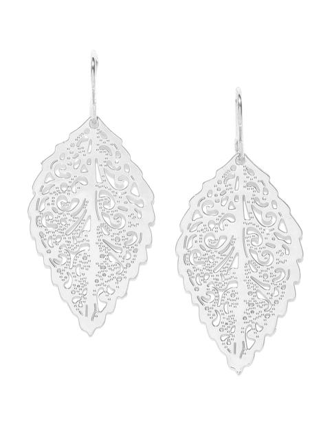 

Accessorize Silver-Toned Leaf Shaped Filigree Drop Earrings