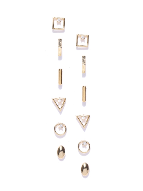 

Accessorize Set of 6 Gold-Plated Geometric Studs