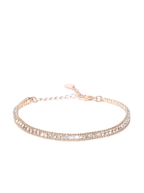 

Accessorize Gold-Toned Stone-Studded Link Bracelet