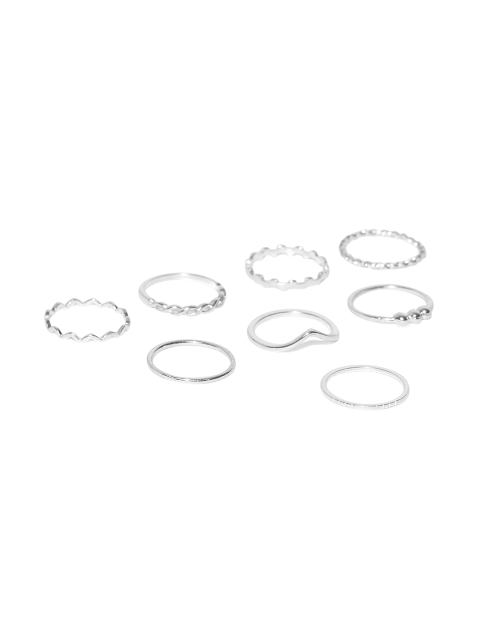 

Accessorize Women Set of 8 Silver-Toned Finger Rings