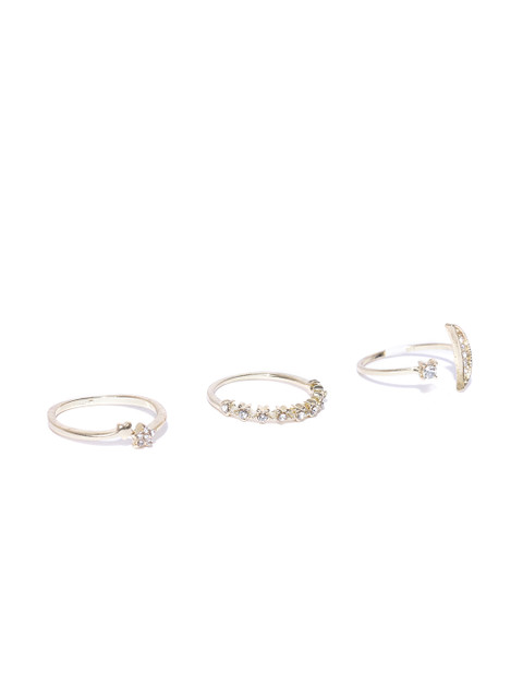 

Accessorize Women Set of 3 Gold-Toned Finger Rings