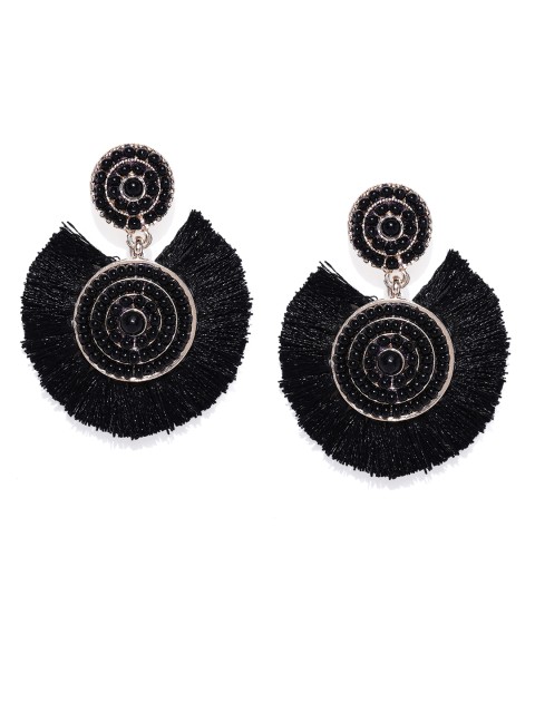 

Accessorize Black Circular Drop Earrings