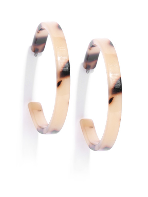 

Accessorize Gold-Toned & Brown Circular Half Hoop Earrings