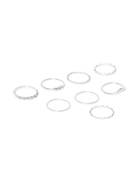 

Accessorize Women Set of 8 Silver-Toned Finger Rings