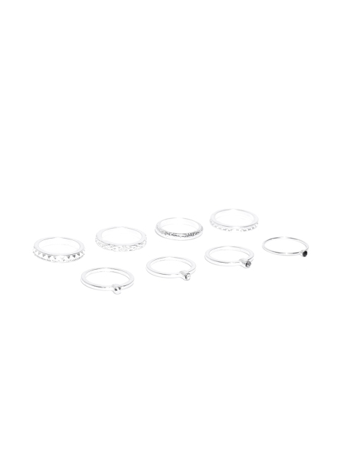 

Accessorize Women Set of 8 Silver-Toned Finger Rings