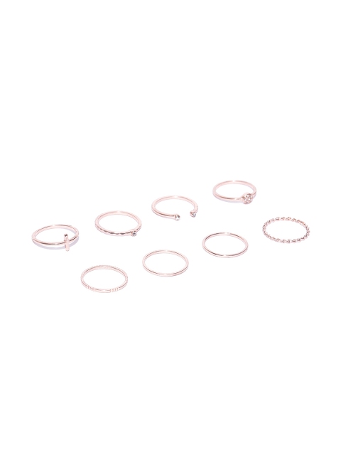 

Accessorize Women Set of 8 Rose Gold-Toned Finger Rings