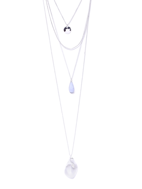 

Accessorize Silver-Toned Stone-Studded Layered Necklace