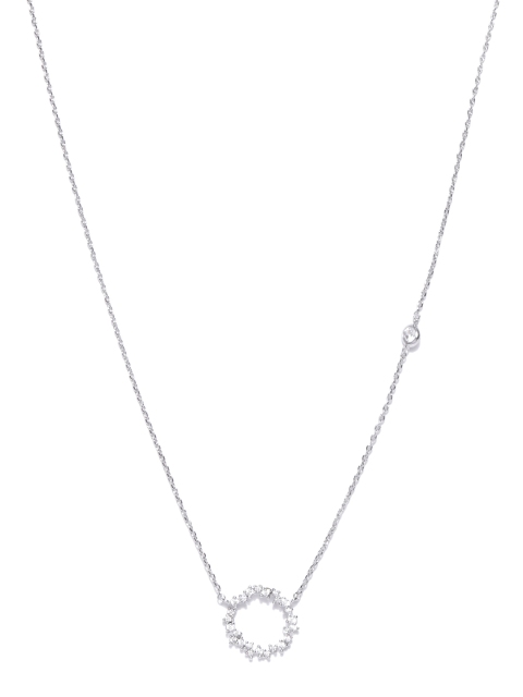 

Accessorize Silver-Toned Platinum-Plated CZ-Studded Necklace