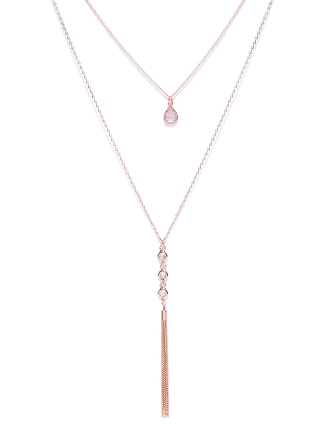

Accessorize Lavender Rose Gold-Plated CZ-Studded Layered Necklace