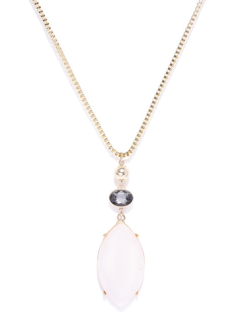 

Accessorize Gold-Toned & Pink Stone-Studded Necklace
