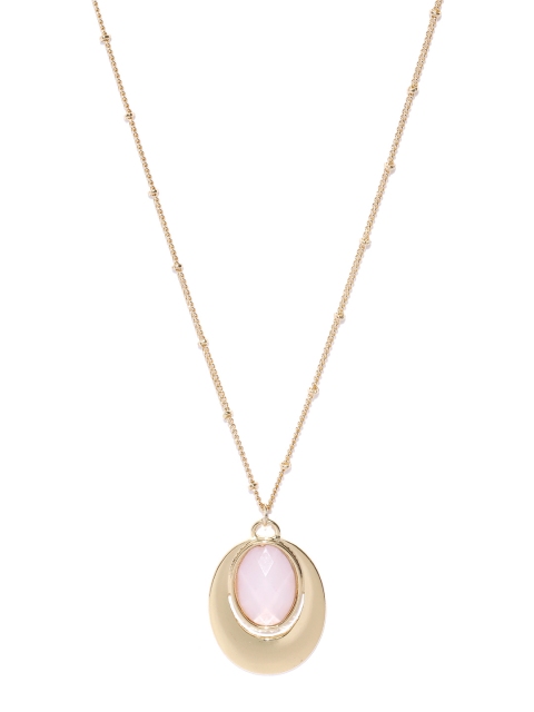 

Accessorize Gold-Toned & Pink Stone-Studded Necklace