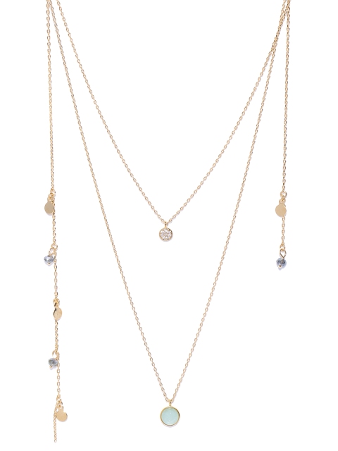 

Accessorize Green Gold-Plated Layered Necklace