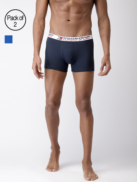 

Tommy Hilfiger Men Pack of 2 Solid Trunks P9AB4128, Blue