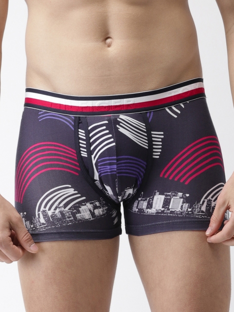 

Tommy Hilfiger Men Navy Blue & Red Printed Trunk P9AB4188