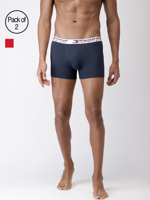 

Tommy Hilfiger Men Pack of 2 Solid Trunks P9AB4127, Red