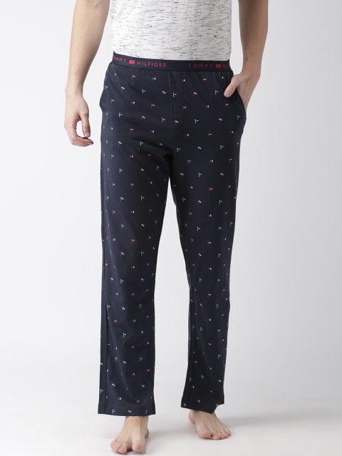 

Tommy Hilfiger Men Navy Blue Regular Fit Printed Lounge Pants