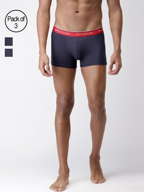 

Tommy Hilfiger Men Pack of 3 Navy Blue Solid Trunks P9AB4100