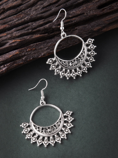 

Rubans Silver-Toned & Handcrafted Classic Chandbalis