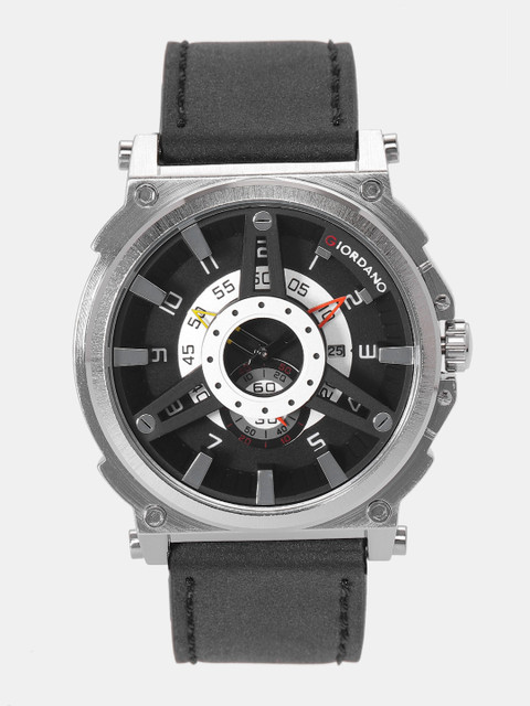 

GIORDANO Men Black & Silver-Toned Analogue Watch C1108-01