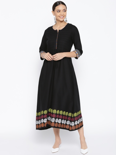 

Rangriti Women Solid Black Maxi Dress