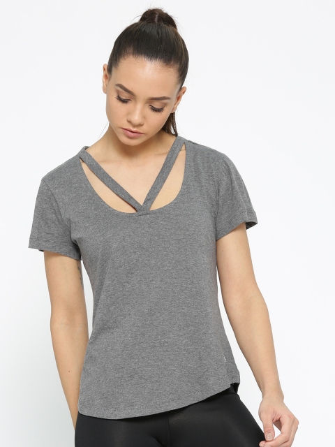 

SATVA Women Charcoal Grey Solid Top