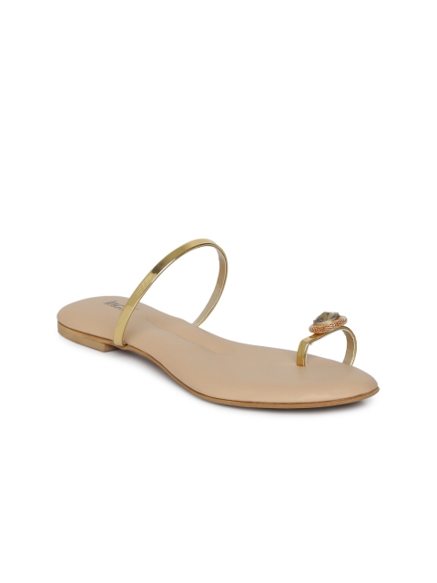

Inc 5 Women Gold-Toned Solid One Toe Flats