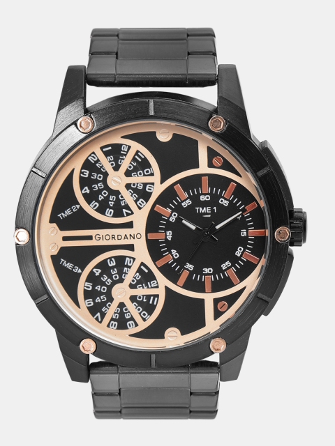 

GIORDANO Men Black Multi Time Zone Analogue Watch F1110-44