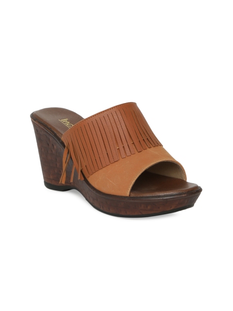 

Inc 5 Women Tan Brown Solid Wedges