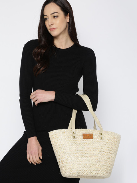 

Carlton London Off-White Self Design Shoulder Bag