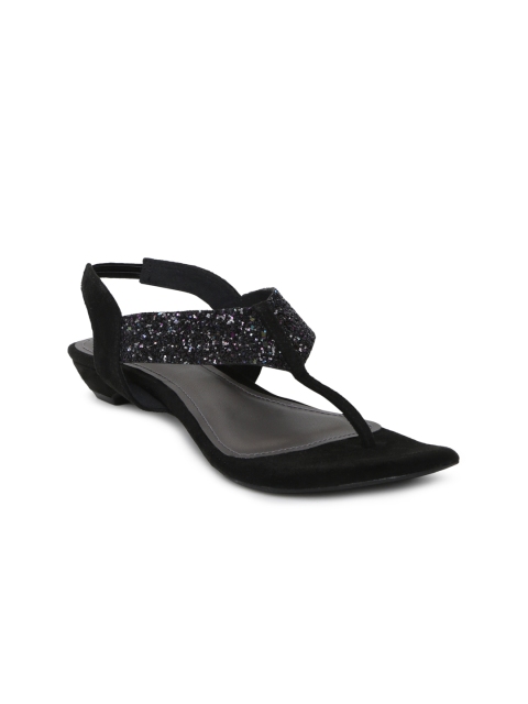 

Inc 5 Women Black Solid T-Strap Flats