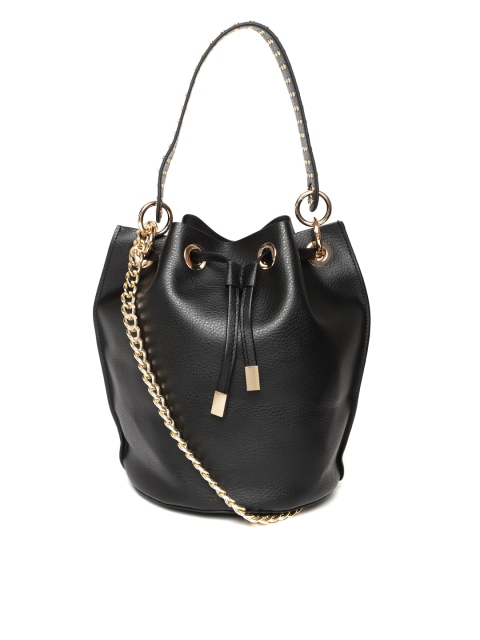 

CARPISA Black Solid Handheld Bag with Detachable Sling Strap