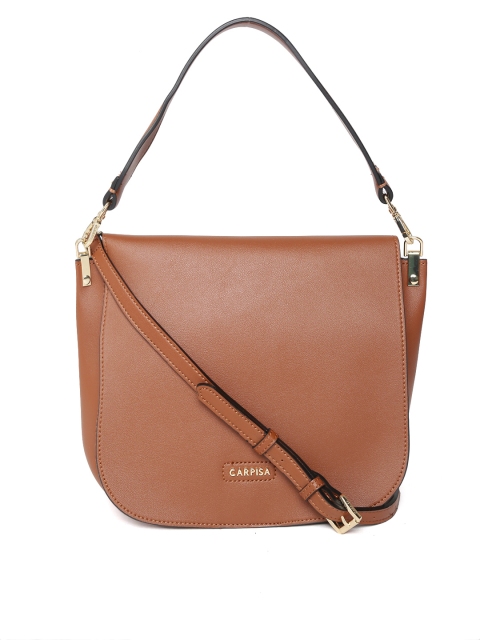 

CARPISA Brown Solid Sling Bag with Detachable Handle
