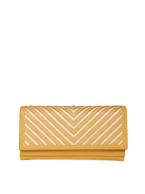 

CARPISA Women Mustard Yellow Solid Two Fold Wallet with Cut-Outs
