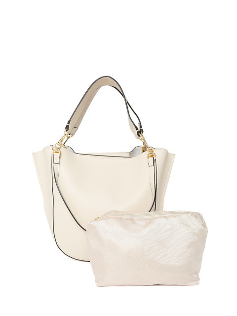 

CARPISA Beige Solid Shoulder Bag with Pouch