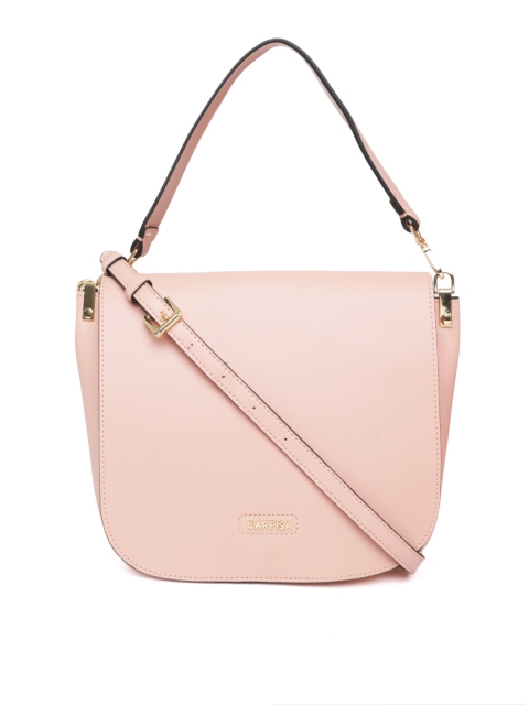 

CARPISA Dusty Pink Solid Handheld Bag with Detachable Sling Strap