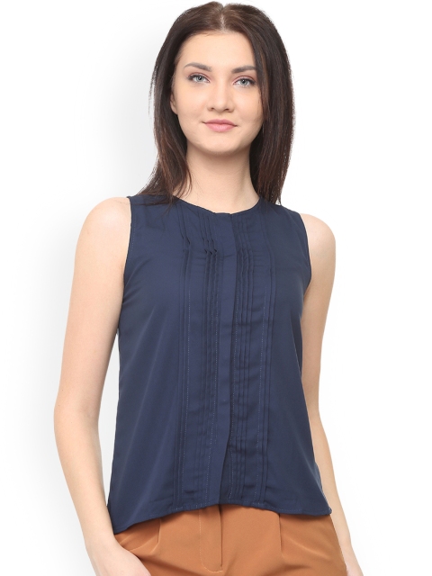 

Van Heusen Woman Navy Blue Solid Top