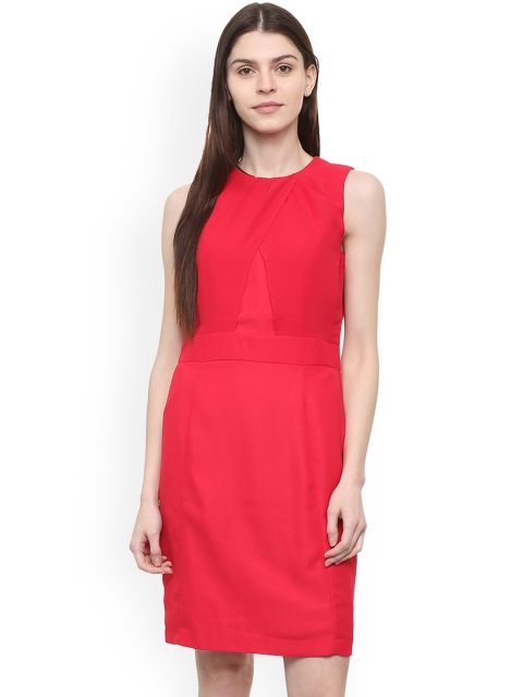 

Van Heusen Woman Women Red Solid Sheath Dress