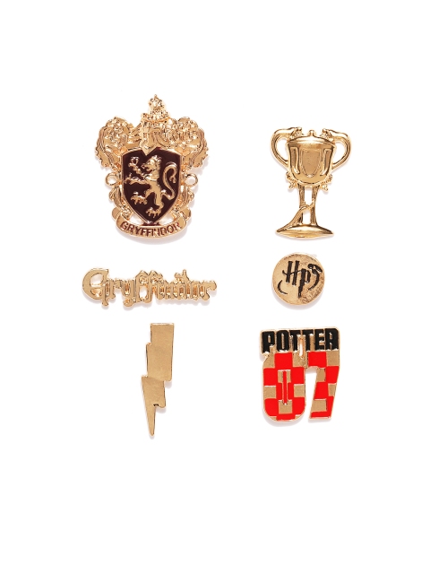 

EFG Unisex Set of 6 Harry Potter Gryffindor Brooches, Gold