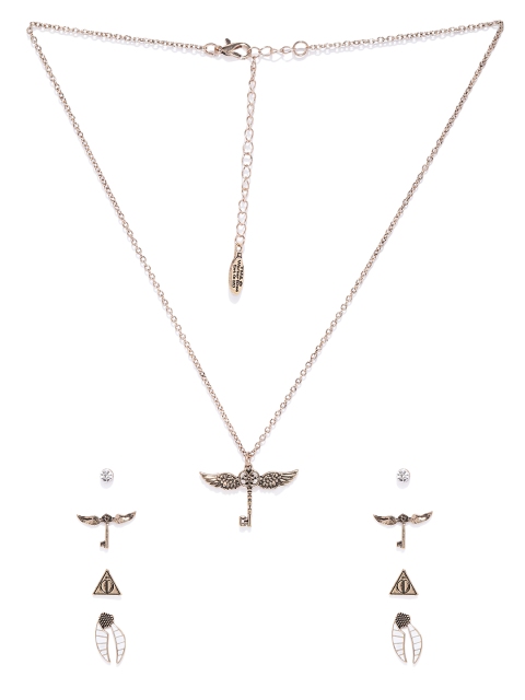 

EFG Unisex Gold-Toned Enamelled Harry Potter Snitch Jewellery Set