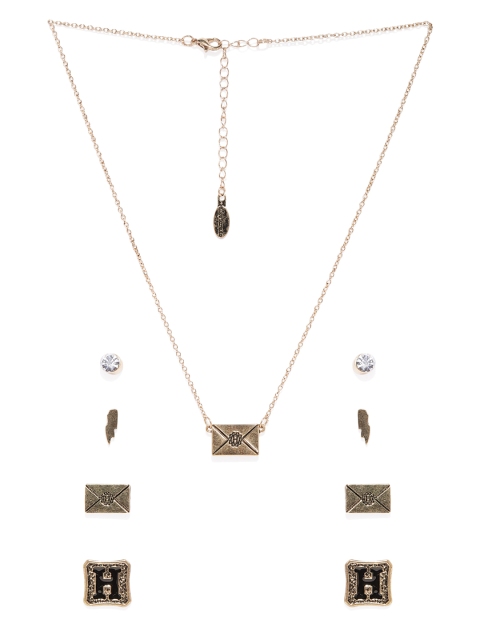 

EFG Unisex Gold-Toned Enamelled Harry Potter Hogwarts Jewellery Set
