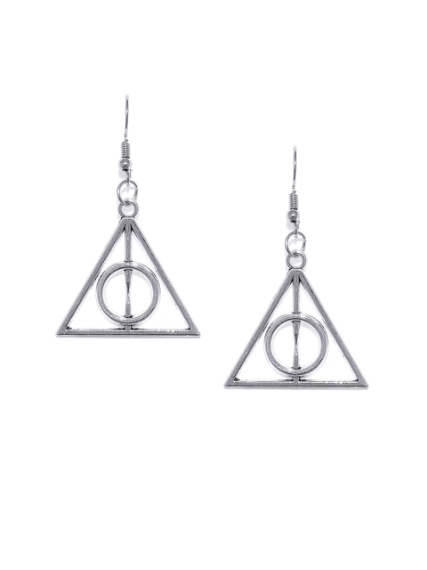 

EFG Silver-Toned Triangular Drop Earrings