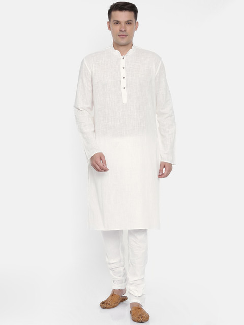 

Ethnix by Raymond Men White Solid Kurta with Churidar