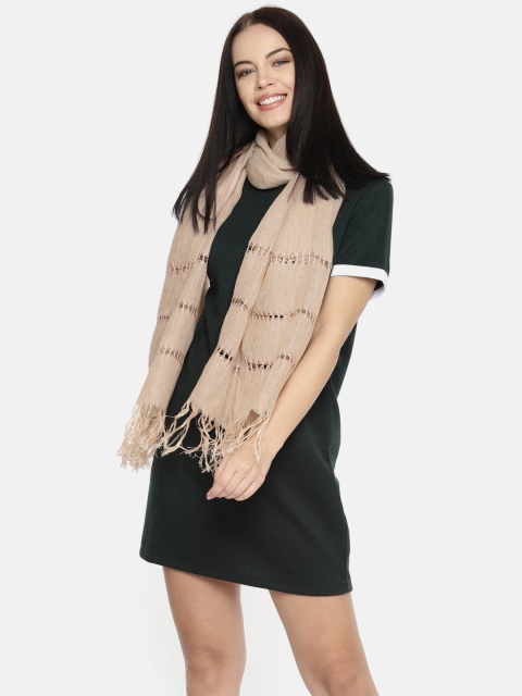 

Ayesha Beige Solid Linen Scarf
